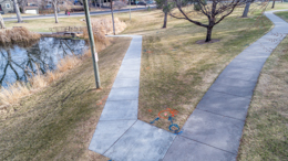 Before new light fixtures in Glenmere Park